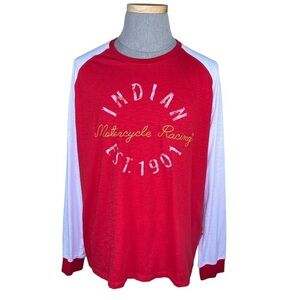 INDIAN Motorcycle Quality Clothing Long Sleeve Motocross Tee w/Stitched Logo 2XL